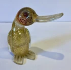 Vintage Murano Style Art Glass Gold Flake Bird Duck Figural Figurine 4” Tall 9oz