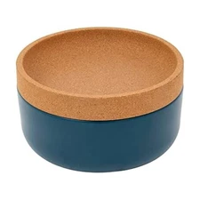 Ceramic and Cork Large Breathable Produce Bowl with Lid to Naturally Extend P...