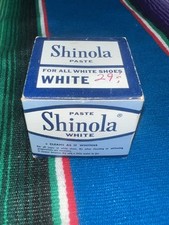 Shinola White Paste Shoe Cleaner Container Pad and Box Vintage