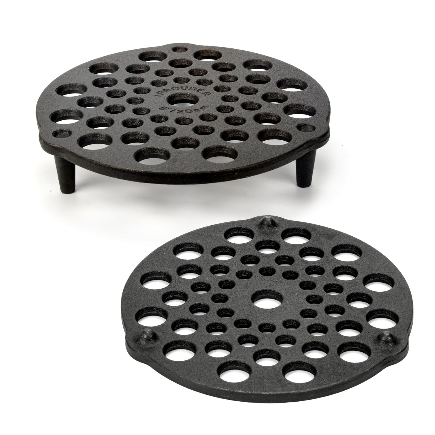 Cast Iron Trivet 2 PCS Set, 8-inch, Meat Rack, Cast Iron Grate for Dutch Oven...