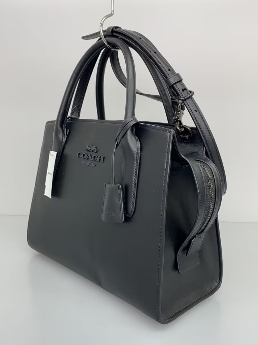 COACH Shoulder Bag, Faux Leather, Black, Solid Color, CP086 thumbnail 2