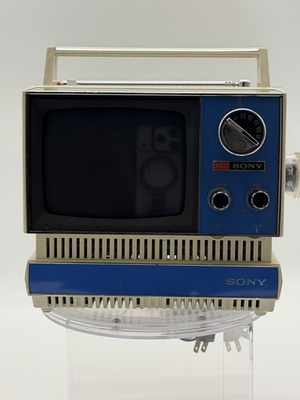 #ad #ad Vintage Sony Solid State TV 510U Portable TV Blue Clean Battery Case Antenna $45.00