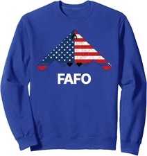 B-2 Bomber Military Stealth Airplane American Flag Unisex Crewneck Sweatshirt