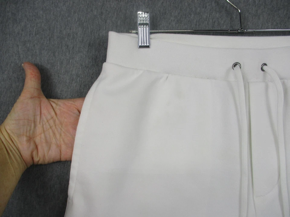 Polo Ralph Lauren Shorts Mens Small White Logo Fleece Drawstring Sweat Lounge - Image 3 of 4