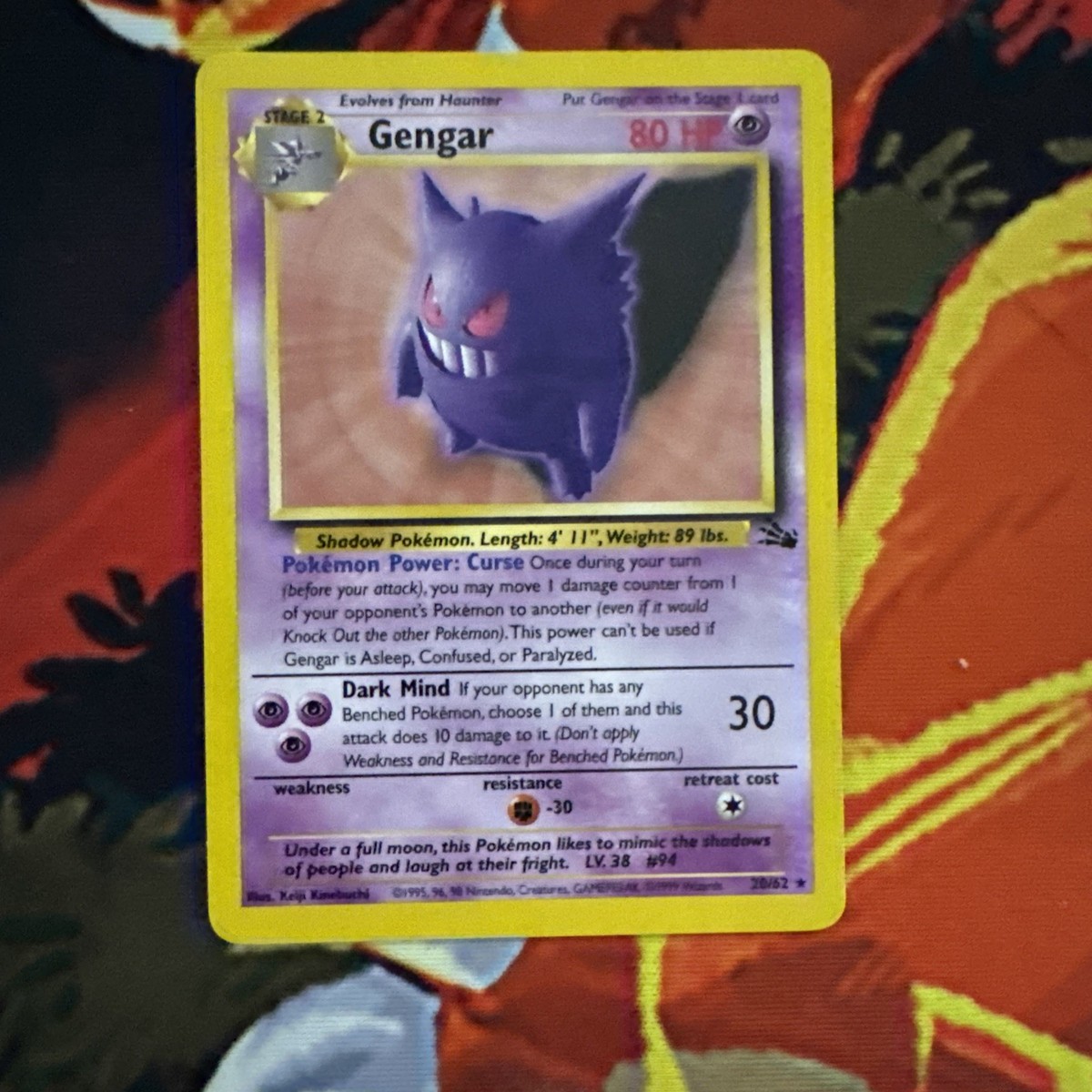 希少 英語版 ゲンガー Gengar ポケモンカード Fossil GENGAR Pokemon Pokémon TCG 20/62 Fossil Set WOTC Rare non holo | eBay