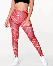 Christmas Zumba Dance Peace Joy High Waisted Ankle Leggings Pants Yoga L / XL