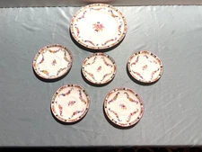 6 Misc. Minton Rose Plates/Saucers
