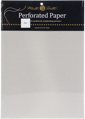 Mill Hill perforiertes Papier 18 Stück 9 Zoll x 12 Zoll 2/Pkg - weiß PP181