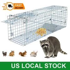 Live Animal Trap Extra Large Rodent Cage Garden Rabbit Raccoon Cat 24"X8"X 7.5"
