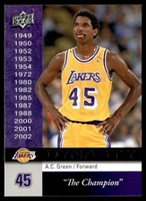 2008-09 Upper Deck Dynasty Los Angeles Lakers A.C. Green Los Angeles Lakers