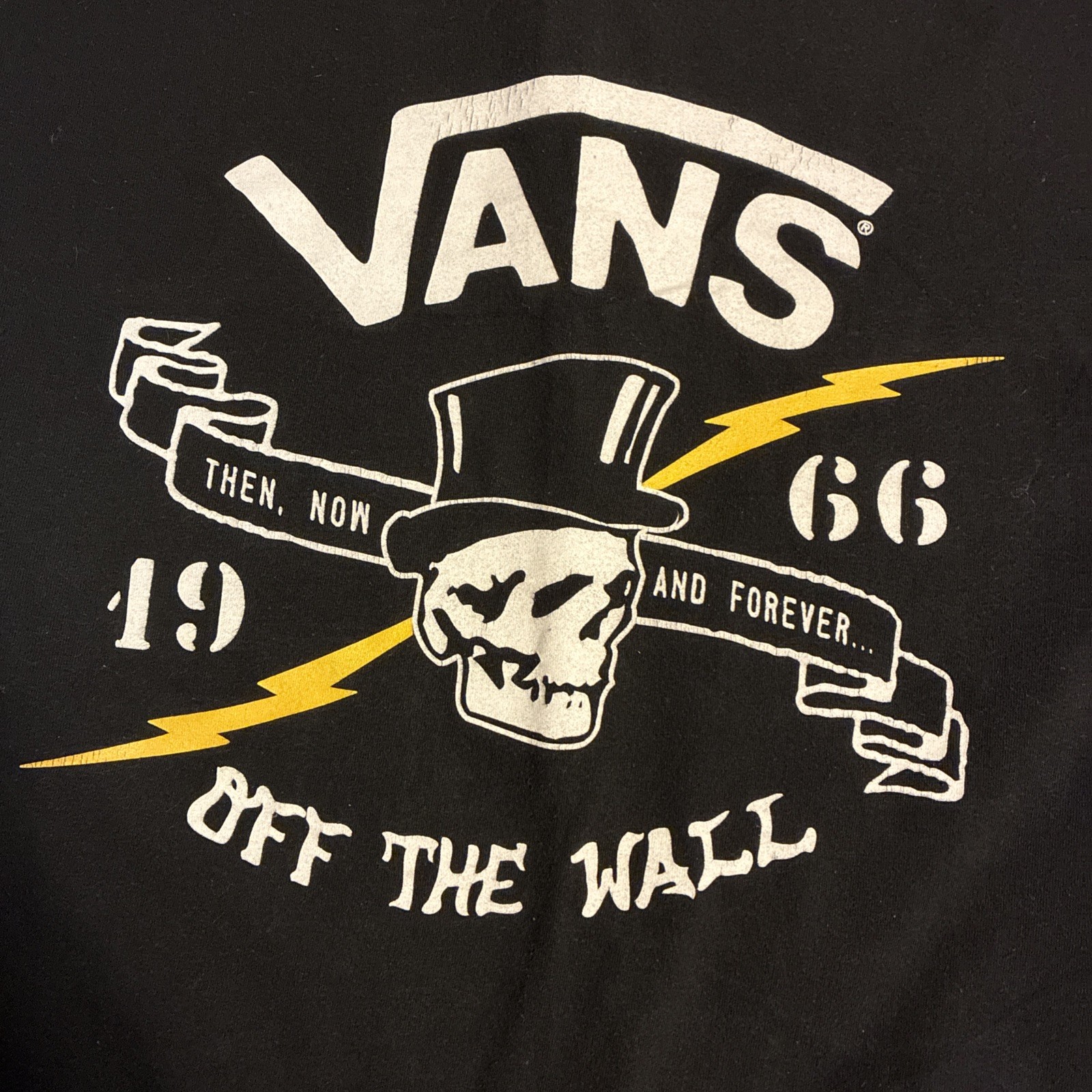VANS Off The Wall Then, Now And Forever… Skull Graphic T-Shirt (Men’s XL/Black)