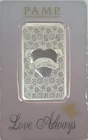2026 1oz .999 Silver PAMP Suisse Love Always Bar Sealed in Assay