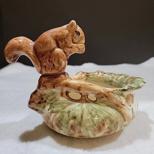 Vintage Weller Pottery ? Squirrel Bowl Art Woodcraft Dish Arts Crafts Wild Life