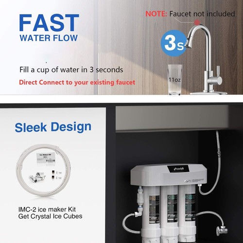 Under Sink Water Filter System SK99-NEW, Direct Connect, NSF/ANSI 53&42 ...