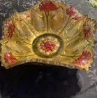 Vintage Goofus Glass 8 Inch Bowl, Carnation Pattern