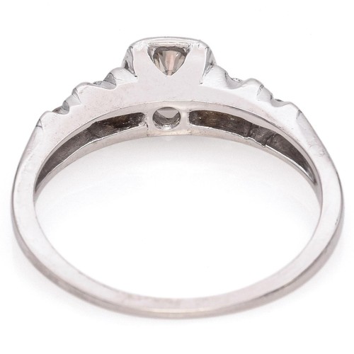 Vintage Palladium 0.49 TCW Diamond Five Stone Engagement Ring - Picture 5 of 5