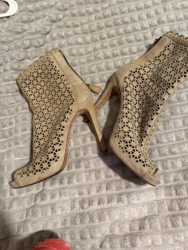 Prada Beige Suede Ankle Booties
