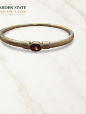 925 Sterling Silver Amethyst Oval Bangle 22g