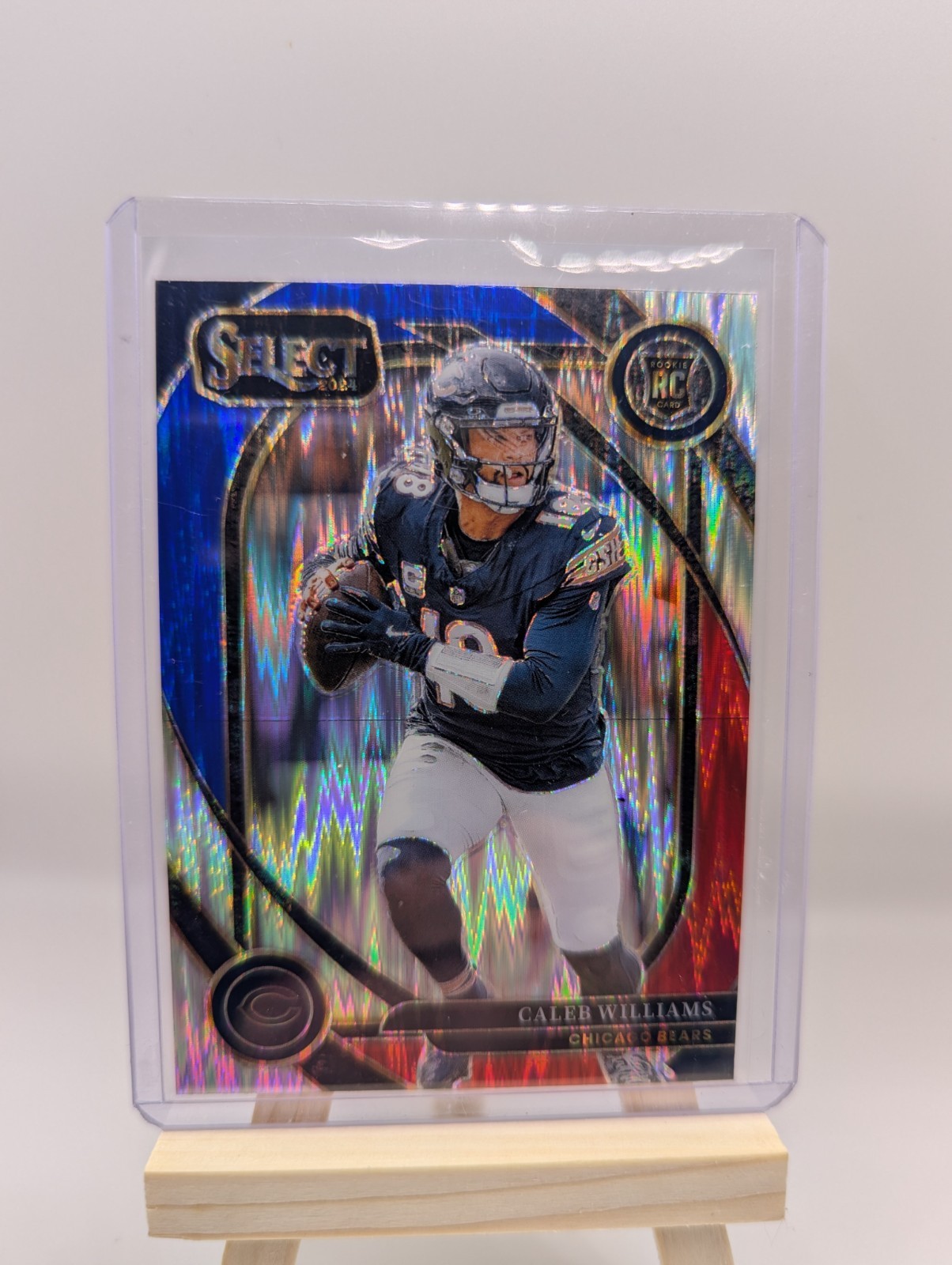 2024 Panini Select - Club Level Caleb Williams #216 Red & Blue Shock Prizm (RC)