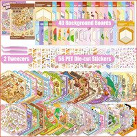 3D Haus Aufkleber Set 40 StüCk Wiederverwendbar DIY Sticker FüR Basteln Kinder