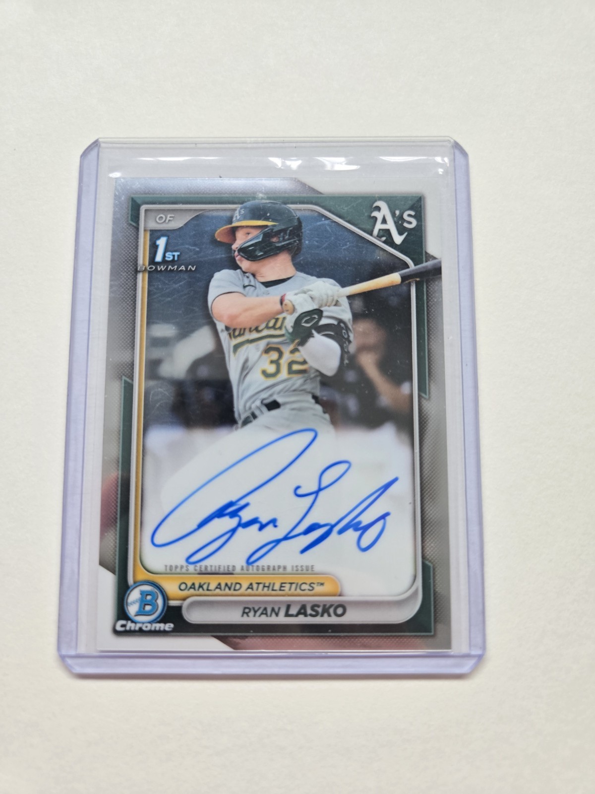 Ryan Lasko 2024 Bowman 1st CHROME AUTO #CPARLAS Athletics