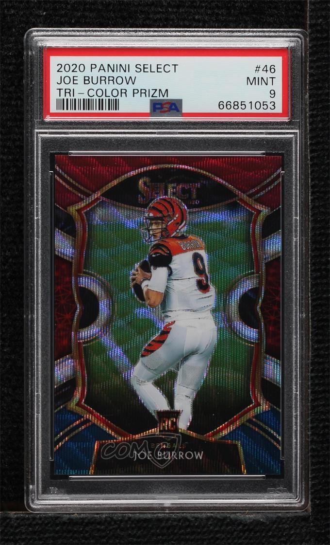 2020 Panini Select Concourse Tri-Color Prizm /199 Joe Burrow #46 PSA 9 MINT 06or