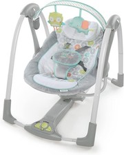 Ingenuity Swing 'n Go 5-Speed Baby Swing - Foldable, Portable, 2 Plush Toys