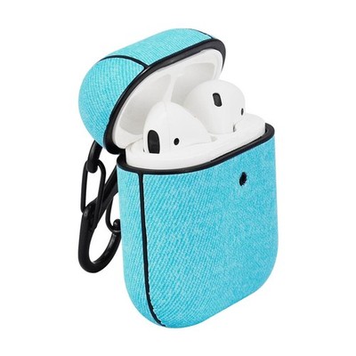 TERRATEC AirBox Fabric Blue Apple AirPods Case Schutzhülle kabellose Aufladung