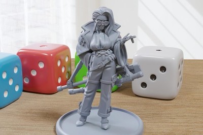 O-Rin Kishi - Cyberpunk Yakuza Sexy Pin-Up - 3D Printed Minifigure for Fantasy M