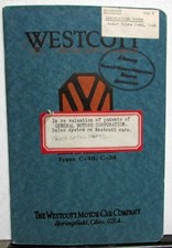 Libro de instrucciones manual del propietario Westcott tipo C-48 y C-38 1920-1921