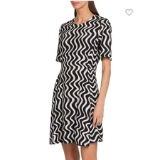 Stella McCartney Liana Dress Black White Mini Short Sleeve Sz 0 US / 34 IT