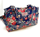 Cath Kidston Floral Oilcloth Tote Bag  Navy Blue Rose Print  Medium