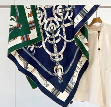 70% Cashmere 30% Silk Scarf Large WrapWomen Square Shawl 53" Double face print