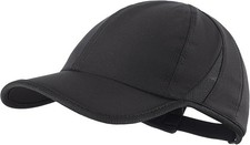 Unisex Black Athletic Cap Moisture Wicking Me...