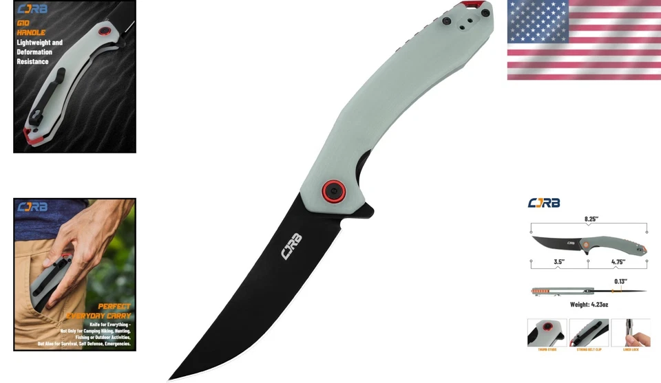 Lightweight CJRB Gobi Pocket Knife - Ambidextrous Design for Camping Adventures - Image 2 of 4