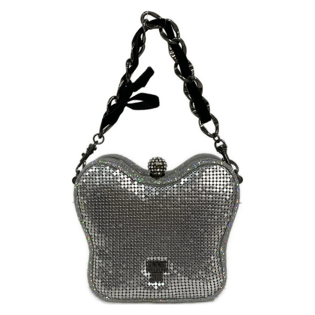 ANNA SUI - Silver Hardware Glitter Handbag | eBay