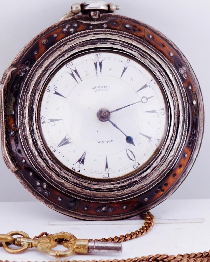 Antique Verge Fusee Silver Triple Case George Prior Pocket Watch