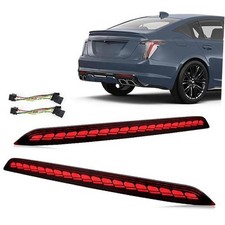 Red Lens LED Rear Reflector Bumper Fog DRL Tail Brake Light Assembly RED STYLE