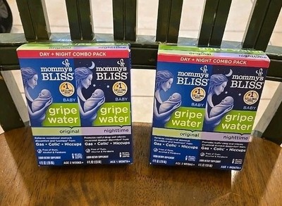 Mommy's Bliss Gripe Water Day + Night Combo Pack - EX 04/2027 - Lot of 2 Sealed