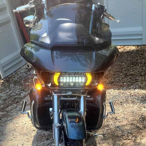 12V Headlight Assembly LED DRL Hi/Low Beam For Harley Touring Road Glide 15-23 - Picture 11 of 20