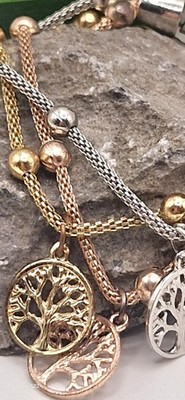 Bettelarmband ''Lebensbaum | mehrsträngig dreifarbig | Magnetverschluss''