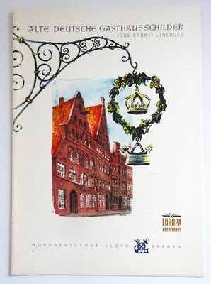 35   Speisekarte  Zur Krone - Lüneburg  EUROPA (ex KUNGSHOLM) 29. Juli 1966