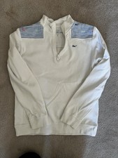 Vineyard Vines Girls Size L 14 Shep Shirt 1/4 Zip Pullover W/Seersucker Print
