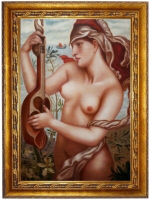 Ölbild Dante Rossetti, Ligeia Siren, Akte, Nude, HANDGEMALT, Gemälde 50x70cm