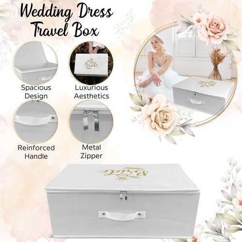 Wedcova Wedding Dress Storage Box with Acid Free Tissue Paper The Bride Printed - Picture 23 of 52