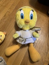 Vintage 1998 Looney Tunes Tweety Bird Angel 14  Plush Stuffed Animal New Read