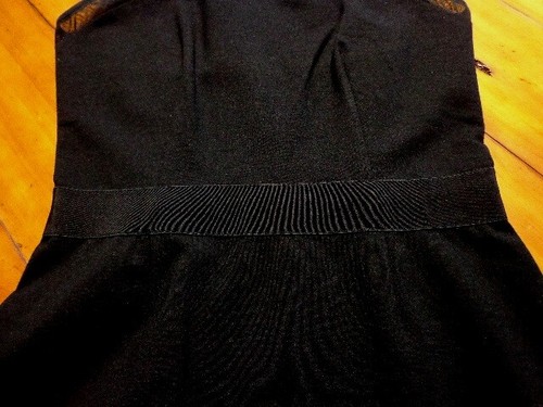 Dress Sz 4 NWT Eerin Fetherston Waisted Sleeveless Black Zip Back - Picture 6 of 12