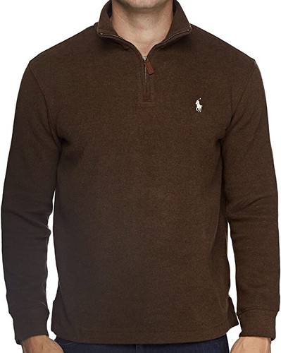 Polo Ralph Lauren Herren Viertelreißverschluss Pullover in braun hellbraun in Größe 3XB/3TG - Bild 3 von 6