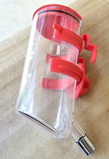 Her Chy Small Animal Hamster Cage Drip Water Bottle Red & Clear