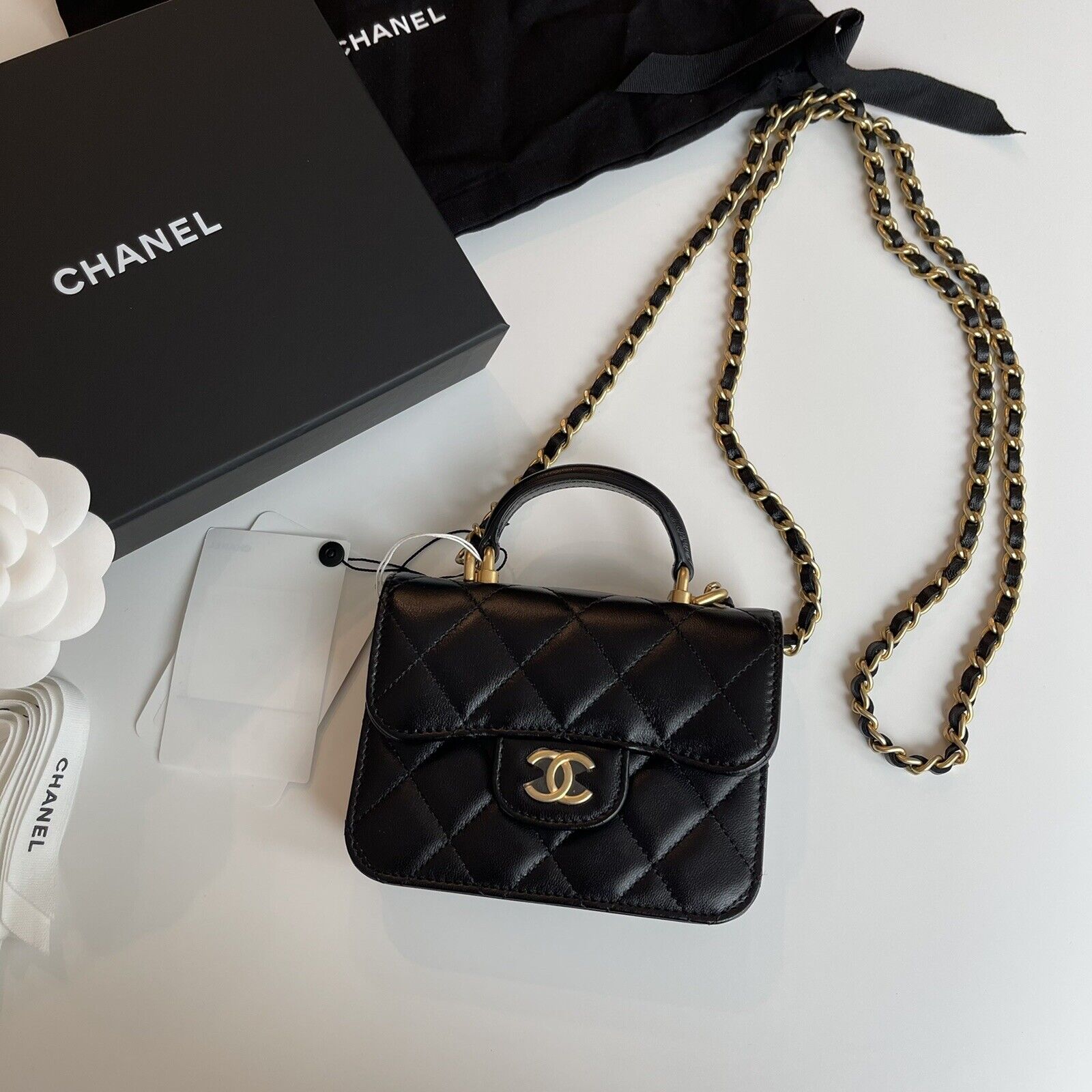 Chanel Micro Mini Beige Python Chain Around Clutch Flap